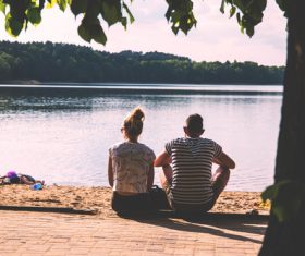 A pair of lovers backs Stock Photo 02