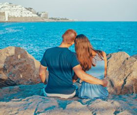 A pair of lovers backs Stock Photo 03