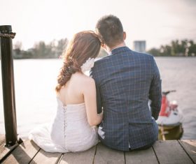 A pair of lovers backs Stock Photo 04