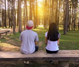 A pair of lovers backs Stock Photo 05