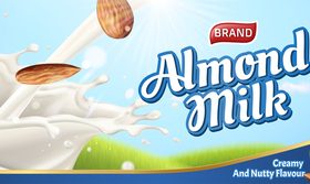 Almond milk advertising poster vector 01