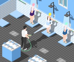 Alternative medicine isometric background vector