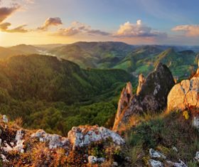 Amazing nature mountain sunrise Stock Photo 01