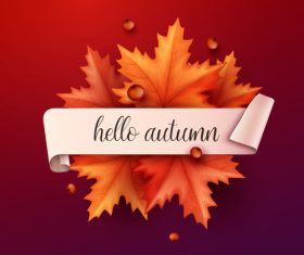 Autumn discount sale poster template vector 01