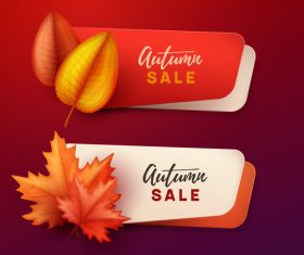 Autumn discount sale poster template vector 03
