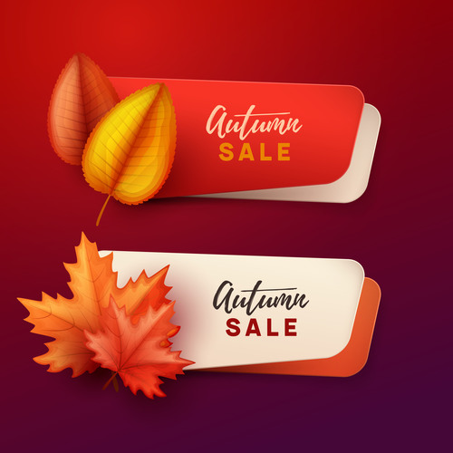 Autumn discount sale poster template vector 03