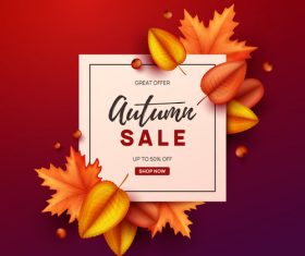 Autumn great offer sale poster template vector 02