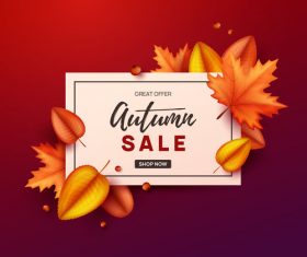 Autumn great offer sale poster template vector 04