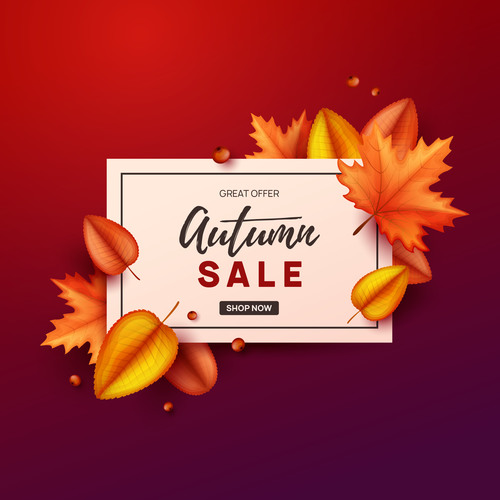 Autumn great offer sale poster template vector 04