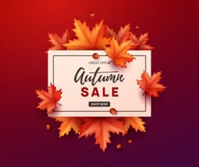 Autumn great offer sale poster template vector 05