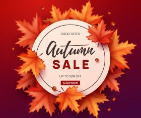 Autumn great offer sale poster template vector 07