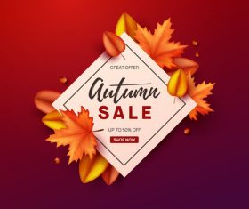 Autumn great offer sale poster template vector 08