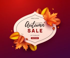 Autumn great offer sale poster template vector 09