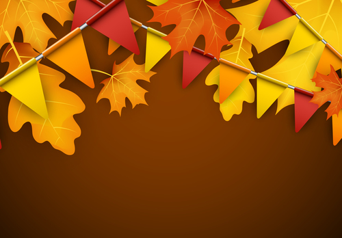 Autumn leaves festival background vector 01