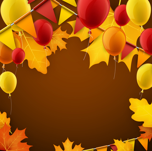 Autumn leaves festival background vector 02