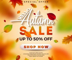 Autumn sale discount poster vectors 01