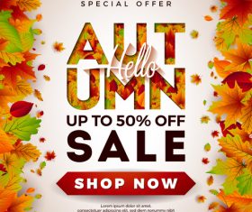 Autumn sale discount poster vectors 02