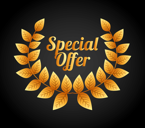 Autumn special offer with black background vector
