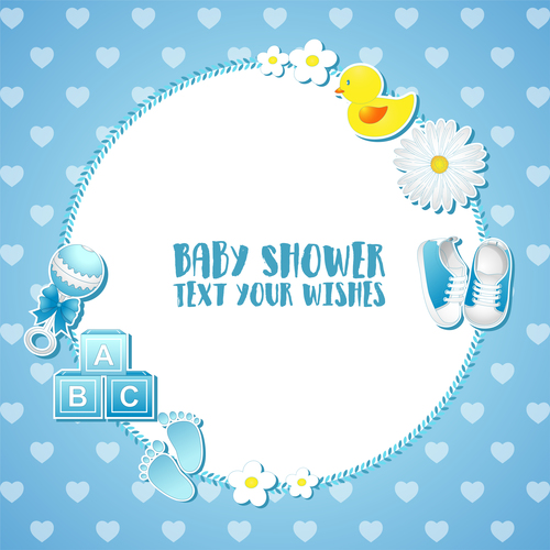 Baby shower card tamplate vector 03