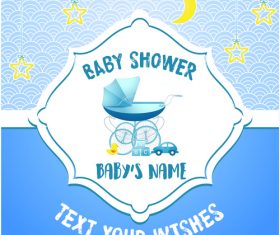 Baby shower card tamplate vector 04