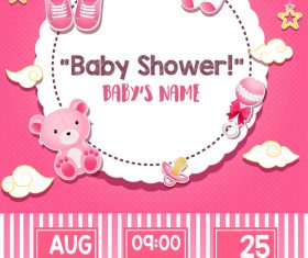 Baby shower card tamplate vector 05