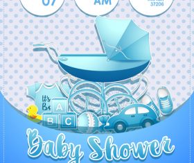 Baby shower card tamplate vector 06