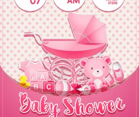 Baby shower card tamplate vector 07