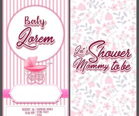 Baby shower card tamplate vector 08