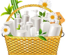 Basket with Natural Cosmetic vector material