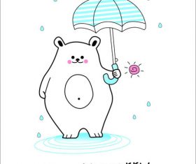 Bear hold up an umbrella vector