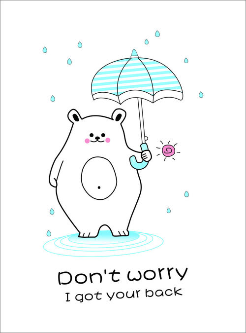 Bear hold up an umbrella vector