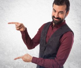 Bearded Man gesture Stock Photo 01