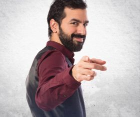 Bearded Man gesture Stock Photo 03