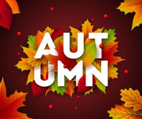Beautiful autumn background art vector 02