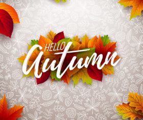 Beautiful autumn background art vector 03