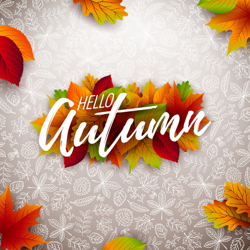 Beautiful autumn background art vector 03