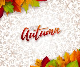 Beautiful autumn background art vector 04
