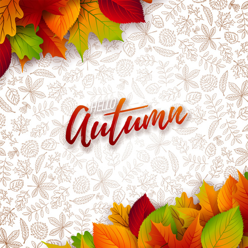 Beautiful autumn background art vector 04