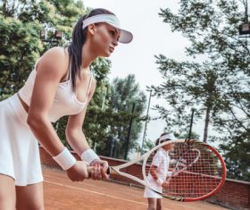 Beautiful female tennis player Stock Photo 05