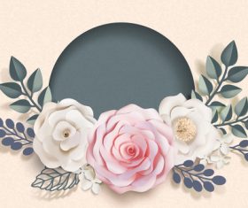 Beautiful flower card template vector 02