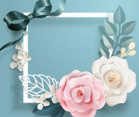 Beautiful flower card template vector 03