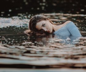 Beautiful girl in water Stock Photo