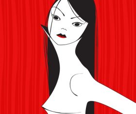 Beautiful woman illustration vector