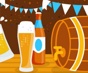 Beer on the beer festival vector table