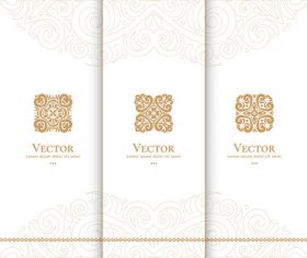 Beige tri-fold invitation card template vector 02