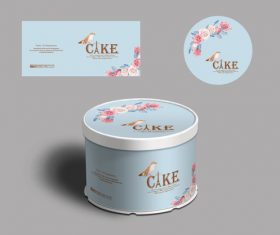 Bird cake box vector