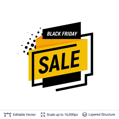Black Friday sale shopping vector labels 01