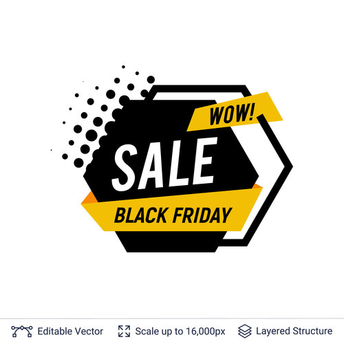 Black Friday sale shopping vector labels 02