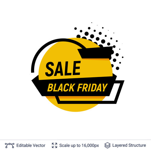 Black Friday sale shopping vector labels 03