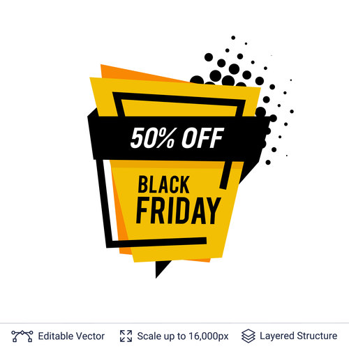 Black Friday sale shopping vector labels 04
